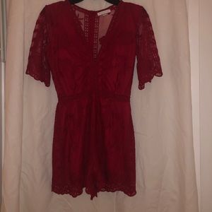 Red Socialite Romper